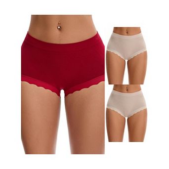 3 Packs Women's High Waisted Underpantys Breathable Tummy Control Briefs