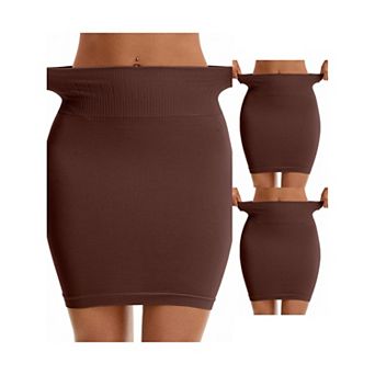 3 Packs Women's High Waist Tummy Control Half Slips Slimming Fit Shaping Under Dress
