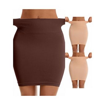 3 Packs Women's High Waist Tummy Control Half Slips Slimming Fit Shaping Under Dress