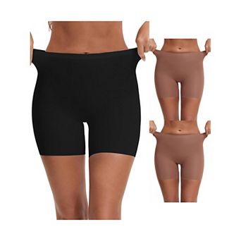 3 Packs Women's Slip Shorts Under Dresses Seamless High Waist Tummy Control HipLifter Thigh Slimmers