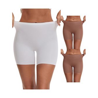 3 Packs Women's Slip Shorts Under Dresses Seamless High Waist Tummy Control HipLifter Thigh Slimmers