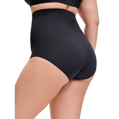 3 Packs Women's Lace Trimmed Briefs Underwear Tummy Control High Waisted Full Coverage Panties