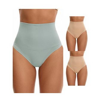 3 Packs Women's Thong Shapewear Tummy Control High Waist Shaping Panties Body Shaper Underwear