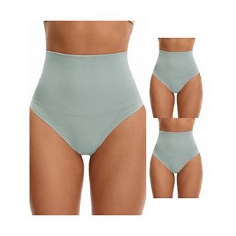 3 Packs Women's Thong Shapewear Tummy Control High Waist Shaping Panties Body Shaper Underwear