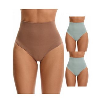 3 Packs Women's Thong Shapewear Tummy Control High Waist Shaping Panties Body Shaper Underwear