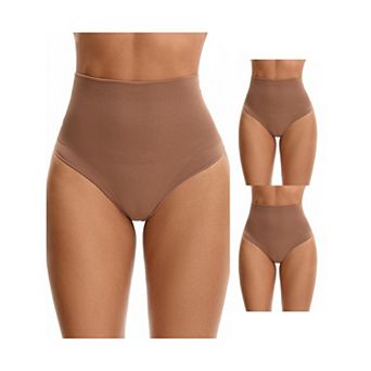 3 Packs Women's Thong Shapewear Tummy Control High Waist Shaping Panties Body Shaper Underwear