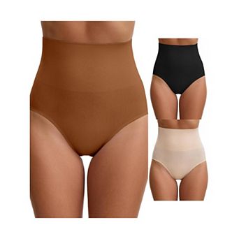 3 Packs Women's High Waisted Briefs Shapewear Tummy Control Shaping Underwears