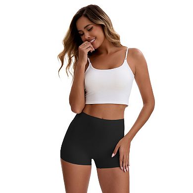 3 Packs Women's Seamless High Waist Tummy Slimming Control Panties Slip Shorts UnderDresses Boyshort