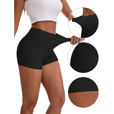 3 Packs Women's Seamless High Waist Tummy Slimming Control Panties Slip Shorts UnderDresses Boyshort