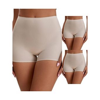 3 Packs Women's Seamless High Waist Tummy Slimming Control Panties Slip Shorts UnderDresses Boyshort