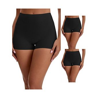 3 Packs Women's Seamless High Waist Tummy Slimming Control Panties Slip Shorts UnderDresses Boyshort
