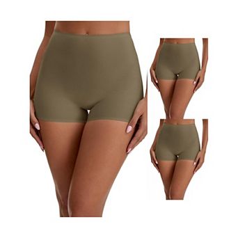 3 Packs Women's Seamless High Waist Tummy Slimming Control Panties Slip Shorts UnderDresses Boyshort