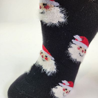 Women's 2 Pair Packs Colorful Christmas Crew Socks for the Holidays