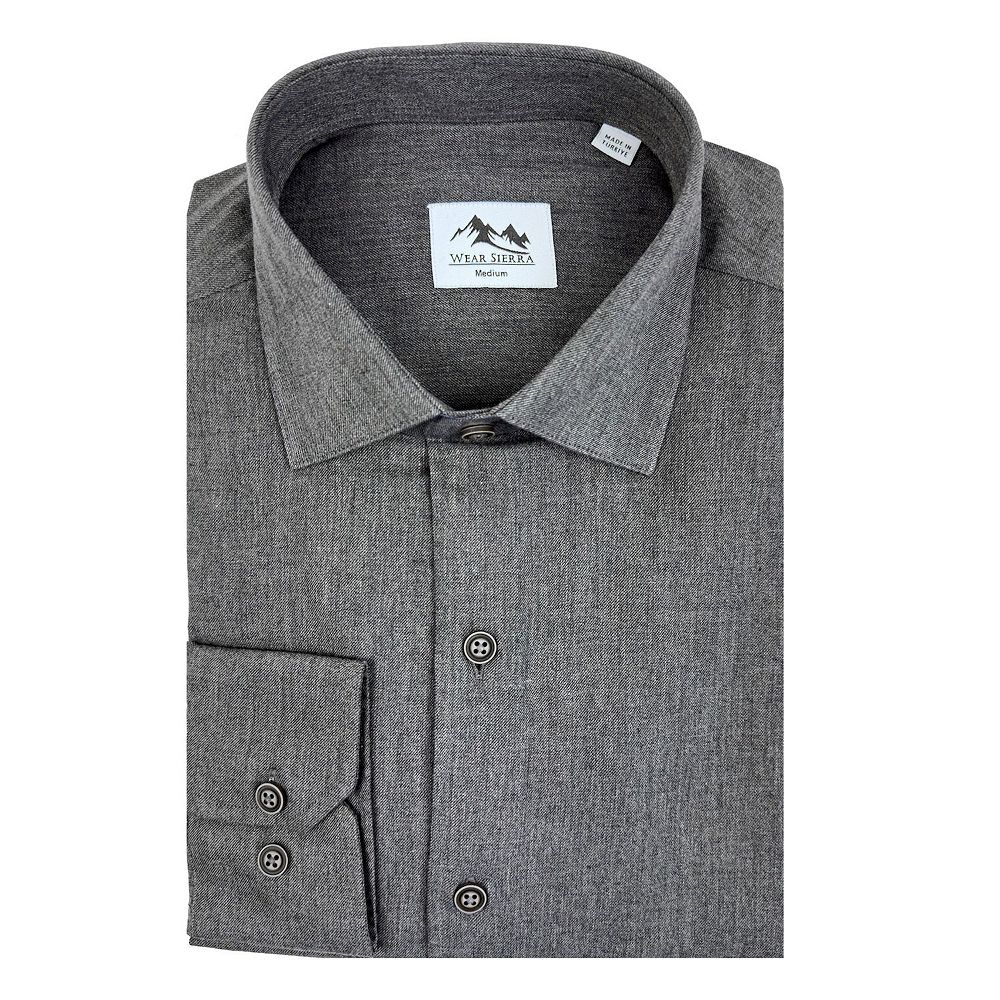 Wear Sierra Top Shelf Men's Turkish Cotton Long Sleeve Button Down Shirt in Combed Cotton Navy Plaid