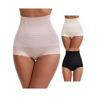 3 Packs Women's Tummy Control Shapewear Panties High Waisted Body Shaper Panty Boyshorts Underwears