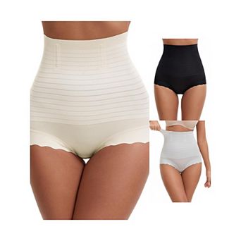 3 Packs Women's Tummy Control Shapewear Panties High Waisted Body Shaper Panty Boyshorts Underwears