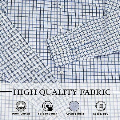 Wear Sierra Top Shelf Men's Turkish Cotton Long Sleeve Plaid Pattern Button Up Shirt