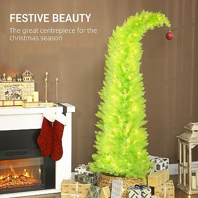 HOMCOM 6 ft Whimsical Christmas Tree, Prelit Pencil Xmas Tree