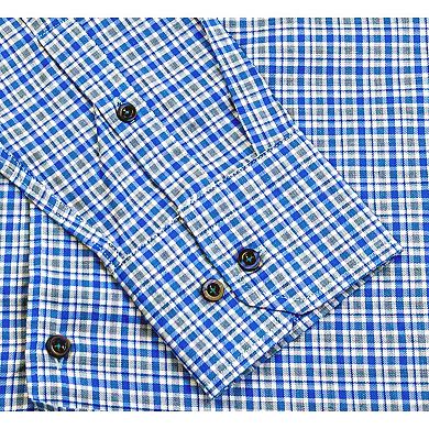 Wear Sierra Top Shelf Men's Turkish Cotton Long Sleeve Button Up Shirt in Plaid Pattern