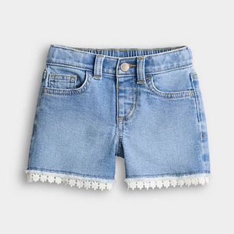 Girls 4-12 Jumping Beans® Mid-Rise Embellished Jean Shorts
