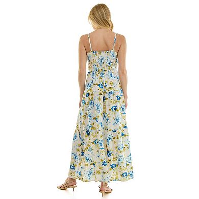 Juniors' Lily Rose Square Neck Cami Tiered Maxi Dress