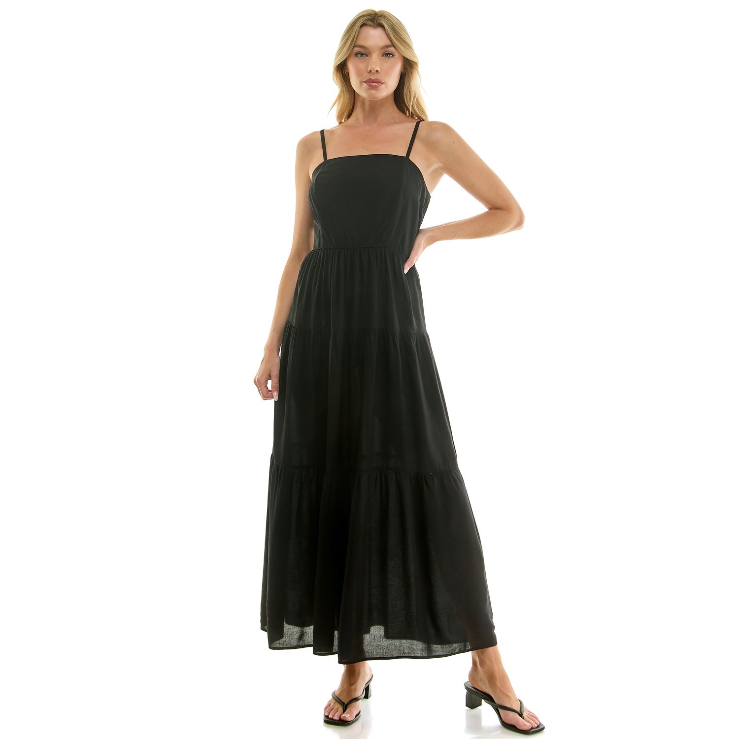 Женские платья Lily Juniors' Lily Rose Square Neck Cami Tiered Maxi Dress