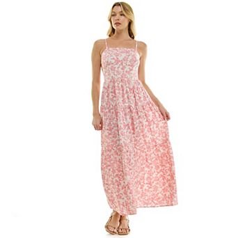 Juniors' Lily Rose Square Neck Cami Tiered Maxi Dress