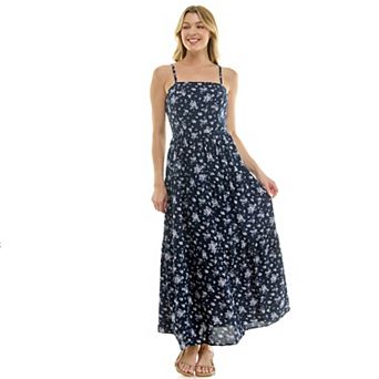 Juniors' Lily Rose Square Neck Cami Tiered Maxi Dress