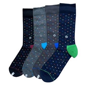 Men’s Cotton Crew Dress 4 Pair Pack Socks Stylish for Work and Casual Wear