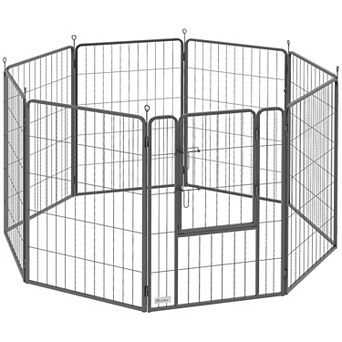 PawHut 39 Inch 8 Panel Heavy Duty Dog Playpen with Door