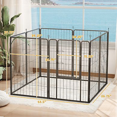 PawHut 39 Inch 8 Panel Heavy Duty Dog Playpen with Door
