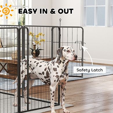 PawHut 39 Inch 8 Panel Heavy Duty Dog Playpen with Door