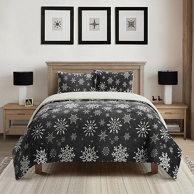 Nanshing Snowflakes 3-pc. Sherpa Comforter Set with Shams