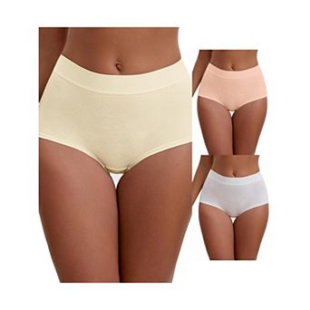 3 Packs Women's High Waist Tummy Control Elastic Waistband Comfortable Boyshorts