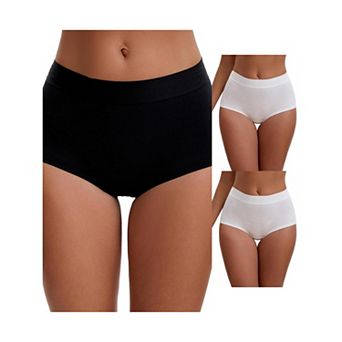 3 Packs Women's High Waist Tummy Control Elastic Waistband Comfortable Boyshorts