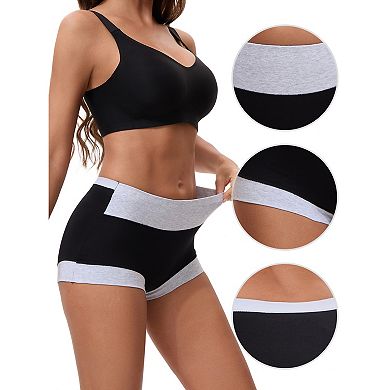 3 Packs Women's High Waisted Loose Classic Full Coverage Briefs Breathable Cotton Ladies Panties
