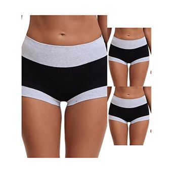 3 Packs Women's High Waisted Loose Classic Full Coverage Briefs Breathable Cotton Ladies Panties