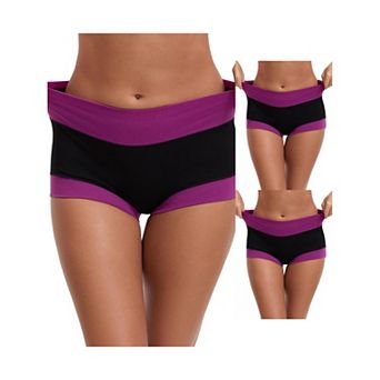 3 Packs Women's High Waisted Loose Classic Full Coverage Briefs Breathable Cotton Ladies Panties