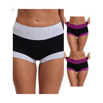 3 Packs Women's High Waisted Loose Classic Full Coverage Briefs Breathable Cotton Ladies Panties