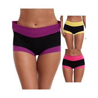 3 Packs Women's High Waisted Loose Classic Full Coverage Briefs Breathable Cotton Ladies Panties