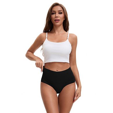 3 Packs Women's High Waist Tummy Control Full Coverage Briefs Breathable and Comfortable Panties