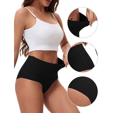 3 Packs Women's High Waist Tummy Control Full Coverage Briefs Breathable and Comfortable Panties