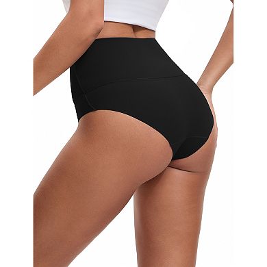 3 Packs Women's High Waist Tummy Control Full Coverage Briefs Breathable and Comfortable Panties