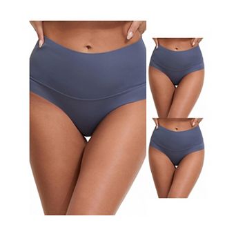 3 Packs Women's High Waist Tummy Control Full Coverage Briefs Breathable and Comfortable Panties
