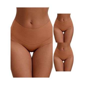 3 Packs Women's High Waist Tummy Control Full Coverage Briefs Breathable and Comfortable Panties