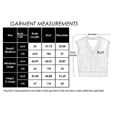 Women's V-Neck Cable Knit Sweater Vest