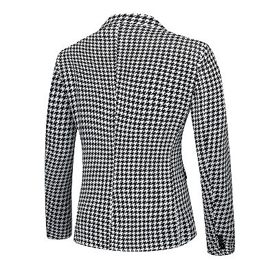 Men's Classic Fit Plaid Notch Lapel Two-Button Blazer