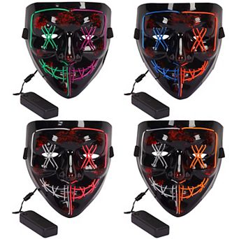 4 PACK Halloween Scary Mask LED Mask LED Purge Mask LED Light Up Mask