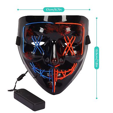 3 PACK Halloween Scary Mask LED Mask LED Purge Mask LED Light Up Mask