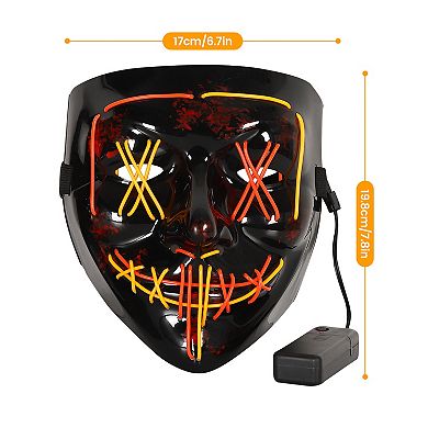 2PACK Halloween Led Mask Light Up Scary Mask Purge Mask